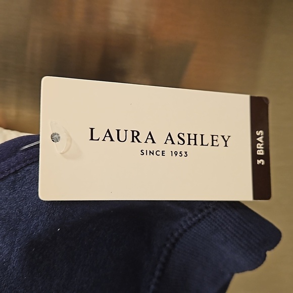 💕LAURA ASHLEY Padded Lace Back Bralettes (3 Pk) Navy Blue Pink White Small NWT - Picture 12 of 15